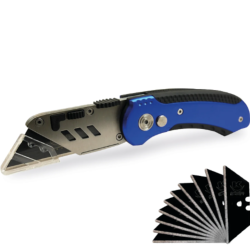 Cutter Pliant Alu K-Pocket + 10 Lames (S/Carte) Black Blade SK2 - 18mm