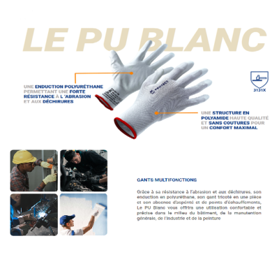 Gant Le Pu Blanc T09 / M ( lot de 10 paires)