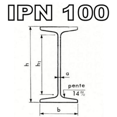 Poutrelle acier - IPN 100 - 1.65 ml