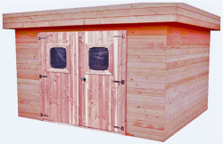 Abri Madriers en Douglas Massif : 28 mm / surf.ext : 7,97m²