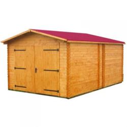 Garage Madriers Massif Double Rainuge / 42 mm / surf.ext: 24.23m²