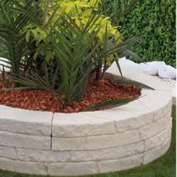 Muret Bordure Chinon Courbe Crème Diam. 60cm x 11cm x 9cm 