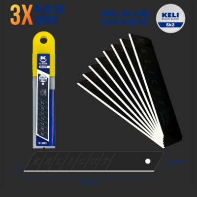 Etui 10 Lames Black Blade SK2 - 18mm