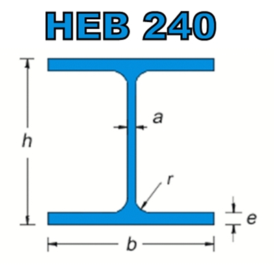 Poutrelle acier HEB 240, Dimension de votre poutrelle Poutrelle de 1.00m