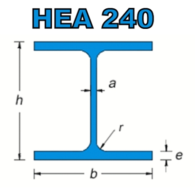 Poutrelle acier HEA 240, Dimension de votre poutrelle Poutrelle de 1.00m