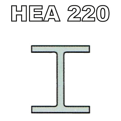 Poutrelle acier HEA 220 - S275JRG2 Dimension de votre poutrelle Poutrelle de 2.00m