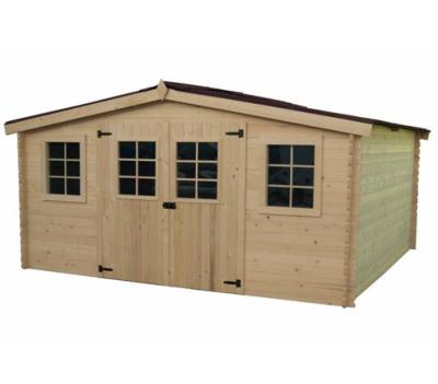 Abri Madriers Bois Massif Grande Façade 4m Fourni avec un Joint D'Etancheité/ 28 mm / surf.ext: